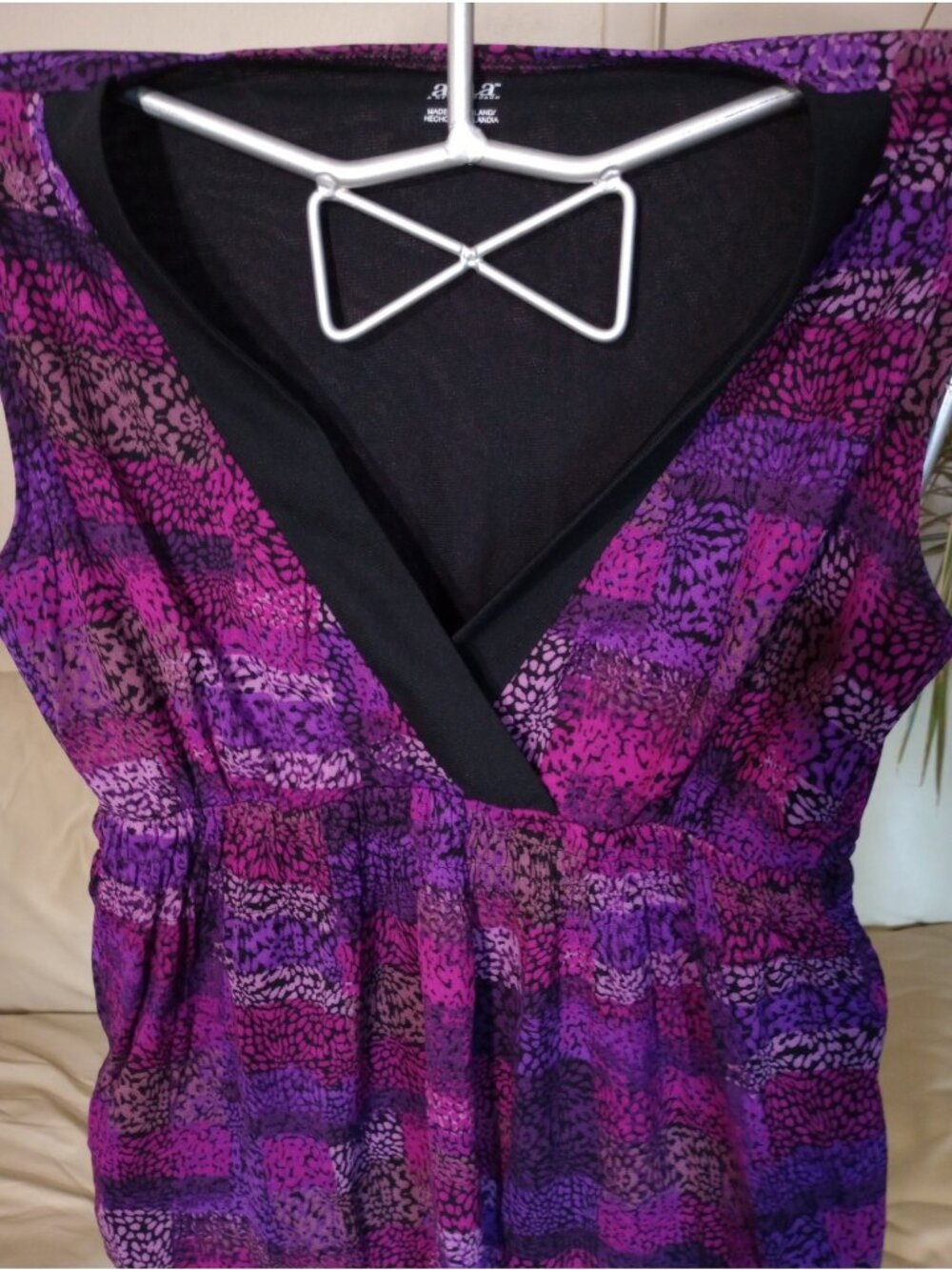 A.N.A. BLOUSE ladies size L Fuchia/ Pink sleeveless
